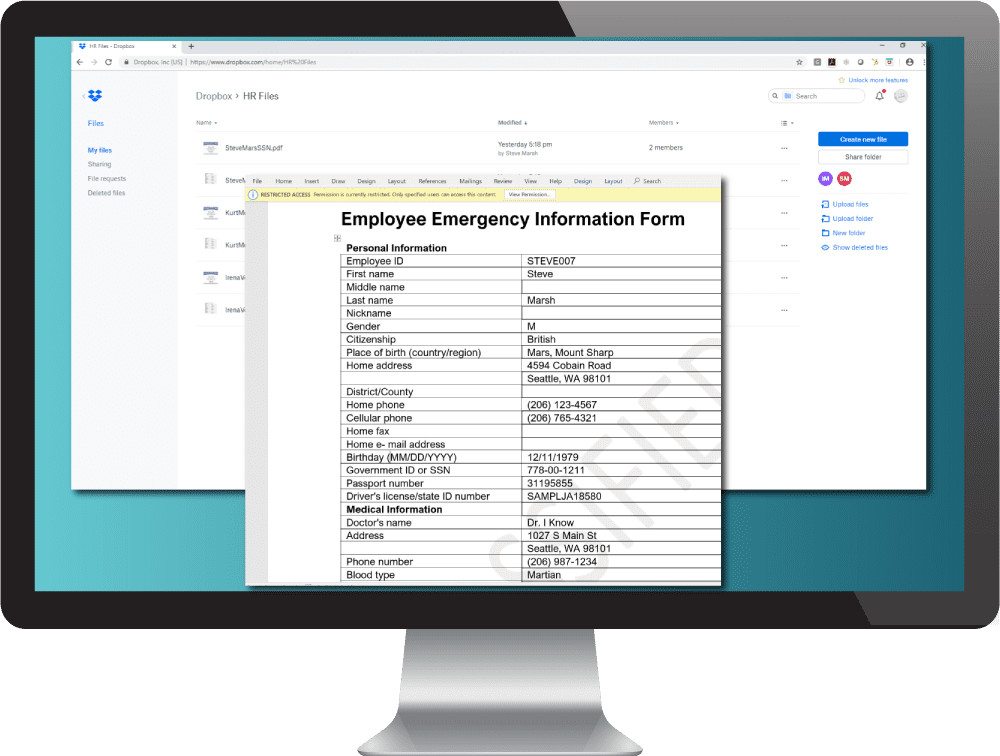 is dropbox secure for confidential files